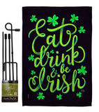 Eat Drink Irish - St Patrick Spring Vertical Impressions Decorative Flags HG102060 Made In USA