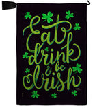 Eat Drink Irish - St Patrick Spring Vertical Impressions Decorative Flags HG102060 Made In USA