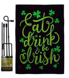 Eat Drink Irish - St Patrick Spring Vertical Impressions Decorative Flags HG102060 Made In USA