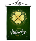 Gold Shamrock - St Patrick Spring Vertical Impressions Decorative Flags HG102061 Made In USA