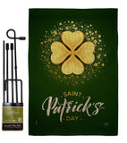 Gold Shamrock - St Patrick Spring Vertical Impressions Decorative Flags HG102061 Made In USA