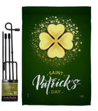 Gold Shamrock - St Patrick Spring Vertical Impressions Decorative Flags HG102061 Made In USA