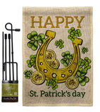 Lucky Shamrocks - St Patrick Spring Vertical Impressions Decorative Flags HG102062 Made In USA