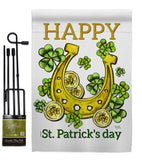 Lucky Shamrocks - St Patrick Spring Vertical Impressions Decorative Flags HG102062 Made In USA