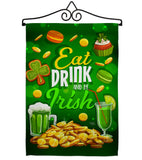 Eat Drink Be Irish - St Patrick Spring Vertical Impressions Decorative Flags HG102064 Made In USA