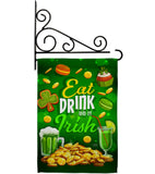 Eat Drink Be Irish - St Patrick Spring Vertical Impressions Decorative Flags HG102064 Made In USA