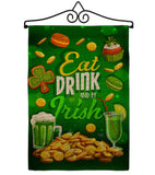 Eat Drink Be Irish - St Patrick Spring Vertical Impressions Decorative Flags HG102064 Made In USA