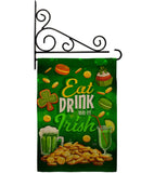 Eat Drink Be Irish - St Patrick Spring Vertical Impressions Decorative Flags HG102064 Made In USA