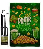 Eat Drink Be Irish - St Patrick Spring Vertical Impressions Decorative Flags HG102064 Made In USA