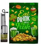 Eat Drink Be Irish - St Patrick Spring Vertical Impressions Decorative Flags HG102064 Made In USA