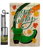 Get Lucky Boot - St Patrick Spring Vertical Impressions Decorative Flags HG120035 Made In USA