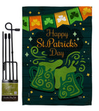 St. Pat Cheers - St Patrick Spring Vertical Impressions Decorative Flags HG120039 Made In USA