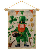 Leprechaun Gold - St Patrick Spring Vertical Impressions Decorative Flags HG120094 Made In USA