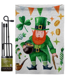 Leprechaun Gold - St Patrick Spring Vertical Impressions Decorative Flags HG120094 Made In USA