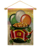 Rainbow Gold Pot - St Patrick Spring Vertical Impressions Decorative Flags HG120297 Made In USA