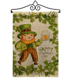 Happy Leprechaun - St Patrick Spring Vertical Impressions Decorative Flags HG137401 Made In USA
