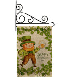 Happy Leprechaun - St Patrick Spring Vertical Impressions Decorative Flags HG137401 Made In USA