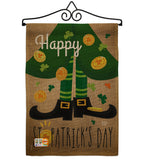 Happy St Patrick's Day Leprechaun Shoe - St Patrick Spring Vertical Impressions Decorative Flags HG192023 Made In USA
