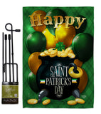 Lucky Gold Pot - St Patrick Spring Vertical Impressions Decorative Flags HG192158 Made In USA