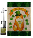 Patty Kitty - St Patrick Spring Vertical Impressions Decorative Flags HG192303 Made In USA