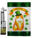 Patty Kitty - St Patrick Spring Vertical Impressions Decorative Flags HG192303 Made In USA