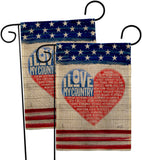 Love My Country - Patriotic Americana Vertical Impressions Decorative Flags HG130378 Made In USA