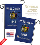 Wisconsin - States Americana Vertical Impressions Decorative Flags HG108108 Made In USA