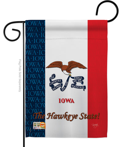Iowa - States Americana Vertical Impressions Decorative Flags HG108111 Made In USA