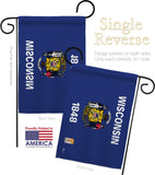 Wisconsin - States Americana Vertical Impressions Decorative Flags HG140550 Made In USA