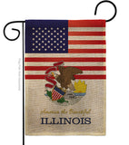 US Illinois - States Americana Vertical Impressions Decorative Flags HG140565 Made In USA