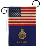 US Kansas - States Americana Vertical Impressions Decorative Flags HG140767 Made In USA