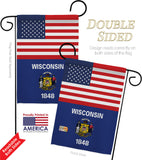 US Wisconsin - States Americana Vertical Impressions Decorative Flags HG140812 Made In USA