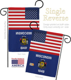 US Wisconsin - States Americana Vertical Impressions Decorative Flags HG140812 Made In USA