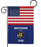 US Wisconsin - States Americana Vertical Impressions Decorative Flags HG140812 Made In USA