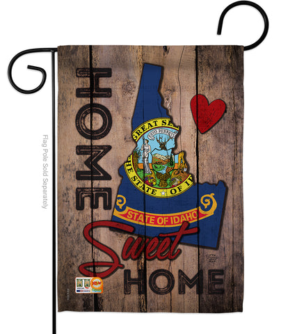 State Idaho Home Sweet Home - States Americana Vertical Impressions Decorative Flags HG191117 Made In USA