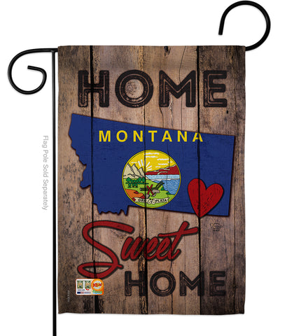 State Montana Home Sweet Home - States Americana Vertical Impressions Decorative Flags HG191122 Made In USA