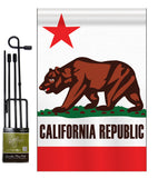 California - States Americana Vertical Applique Decorative Flags HG108050