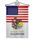 US Illinois - States Americana Vertical Impressions Decorative Flags HG140565 Made In USA