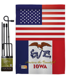 US Iowa - States Americana Vertical Impressions Decorative Flags HG140567 Made In USA