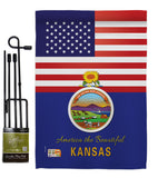 US Kansas - States Americana Vertical Impressions Decorative Flags HG140568 Made In USA
