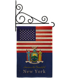 US New York - States Americana Vertical Impressions Decorative Flags HG140584 Made In USA