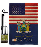 US New York - States Americana Vertical Impressions Decorative Flags HG140584 Made In USA