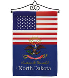 US North Dakota - States Americana Vertical Impressions Decorative Flags HG140586 Made In USA