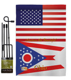 US Ohio - States Americana Vertical Impressions Decorative Flags HG140587 Made In USA