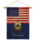 US Vermont - States Americana Vertical Impressions Decorative Flags HG140597 Made In USA