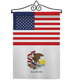 US Illinois - States Americana Vertical Impressions Decorative Flags HG140764 Made In USA