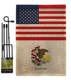 US Illinois - States Americana Vertical Impressions Decorative Flags HG140764 Made In USA