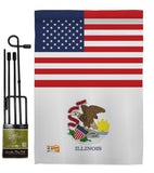US Illinois - States Americana Vertical Impressions Decorative Flags HG140764 Made In USA