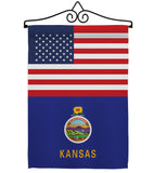 US Kansas - States Americana Vertical Impressions Decorative Flags HG140767 Made In USA