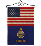 US Kansas - States Americana Vertical Impressions Decorative Flags HG140767 Made In USA